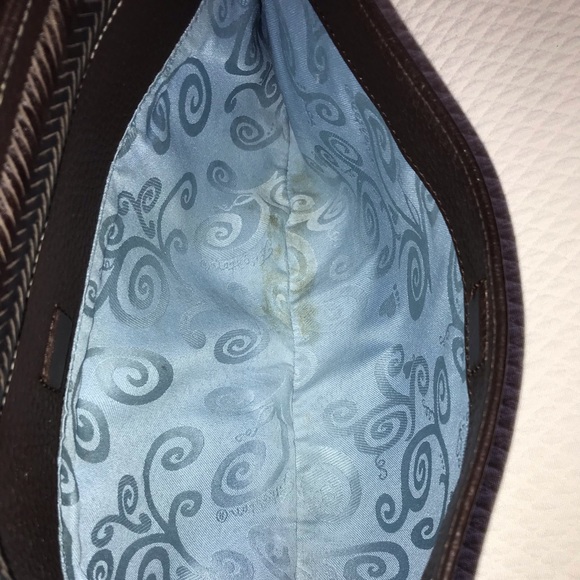 Brighton brown leather shoulder bag with braided strap and trim - Picture 7 of 9